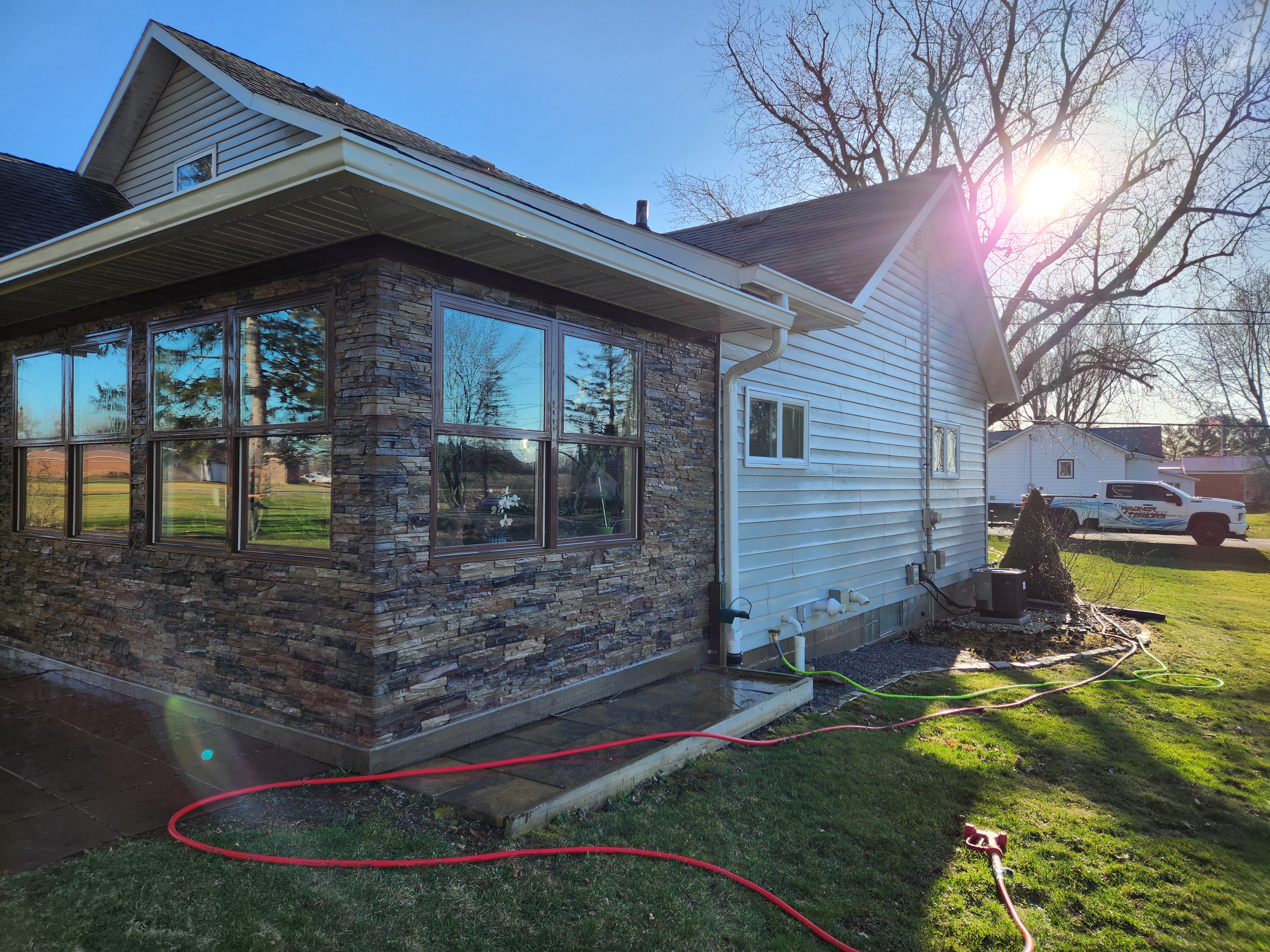 Professional House Washing completed in Owen, WI